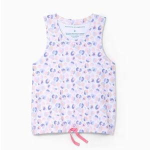 Rockets of Awesome leopard purple/white/pink girls tank top white Size 10 NWT